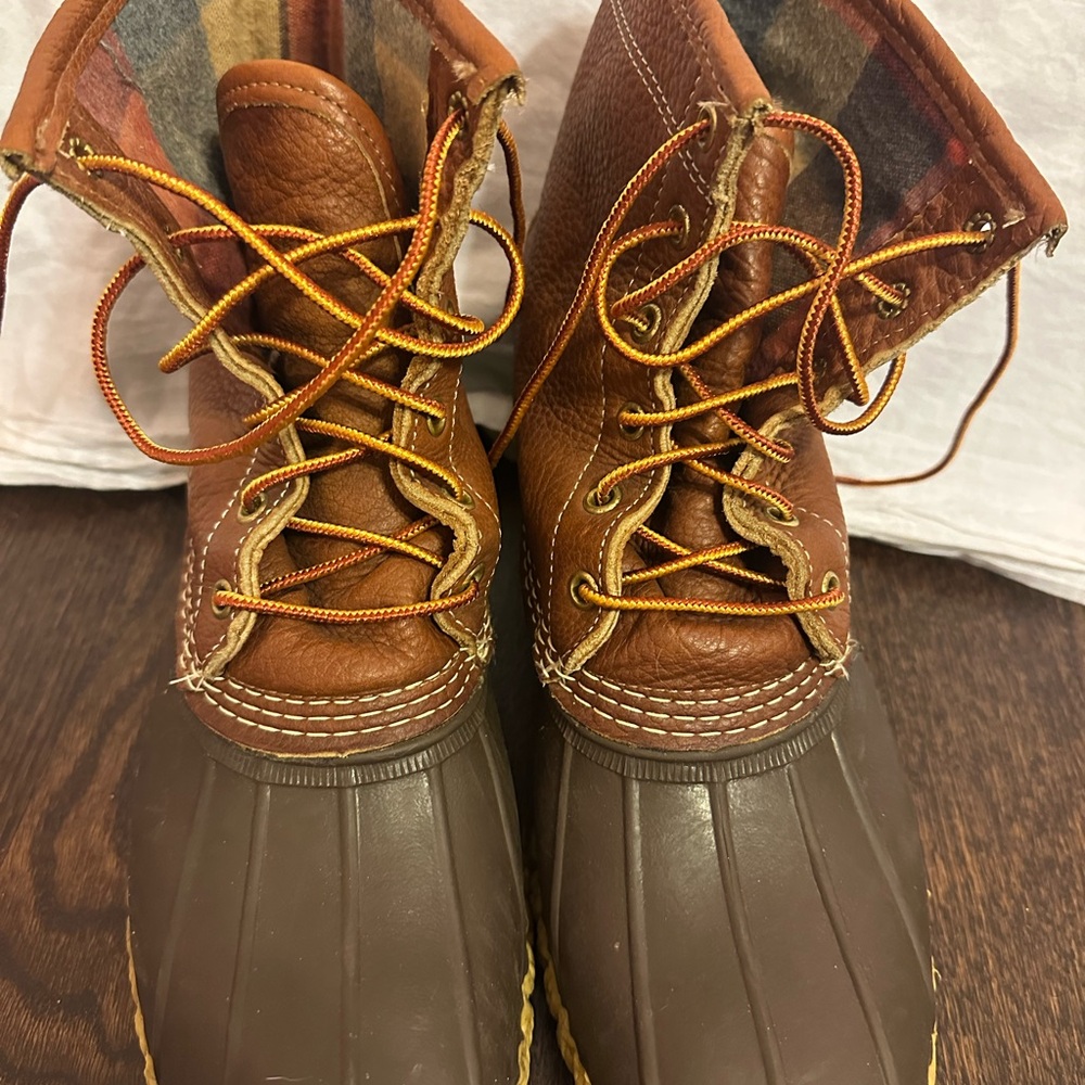 L.L. Bean Brown and Tan Rain & Snow Boots
